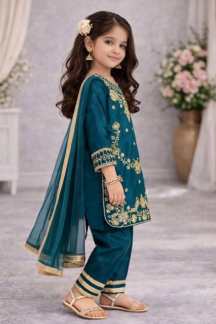 Trending New Eid Special Chinos Silk Blue Children clothing wholesale in Gujarat